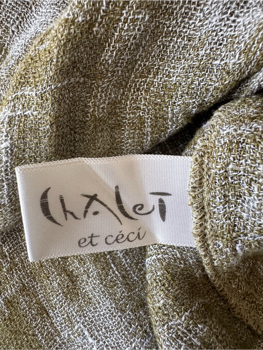Chalet Et Ceci Gray Checked Light Jacket Lagenlook Linen Cover Up  Size Small - Picture 10 of 12